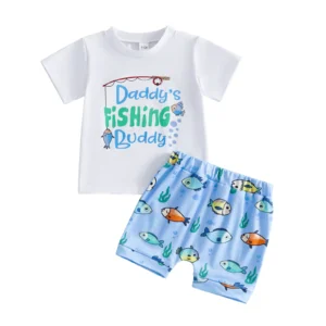 Daddy's Fishing Buddy T-Shirt and Elastic Waist Shorts