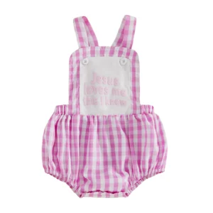 Precious Baby Girls Sleeveless Overall Easter Outfit