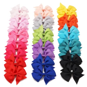 🎀30Pcs Hair Bows for Girls 3.5 Inch Grosgrain Ribbon Hair Bows Metal Hair Clips Barrettes Hair Accessories for Baby Girls 🎀