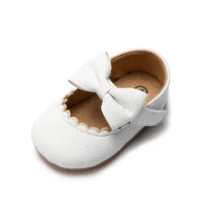 New Baby Girl's Shoes Bowknot Party Dress First Walker Anti-slip, Non-slip & Rubber Sole For Infants Baby Girl's