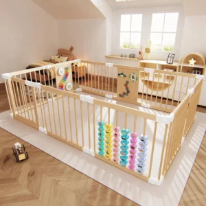 Baby Playpen -  Portable Collapsible Activity Center with Baby Fence Play Area & Toys