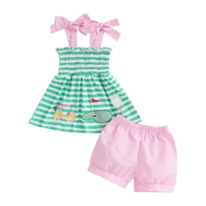 A Precious Sleeveless Top and Ruffle Hem Shorts Set for Your Little Princesses